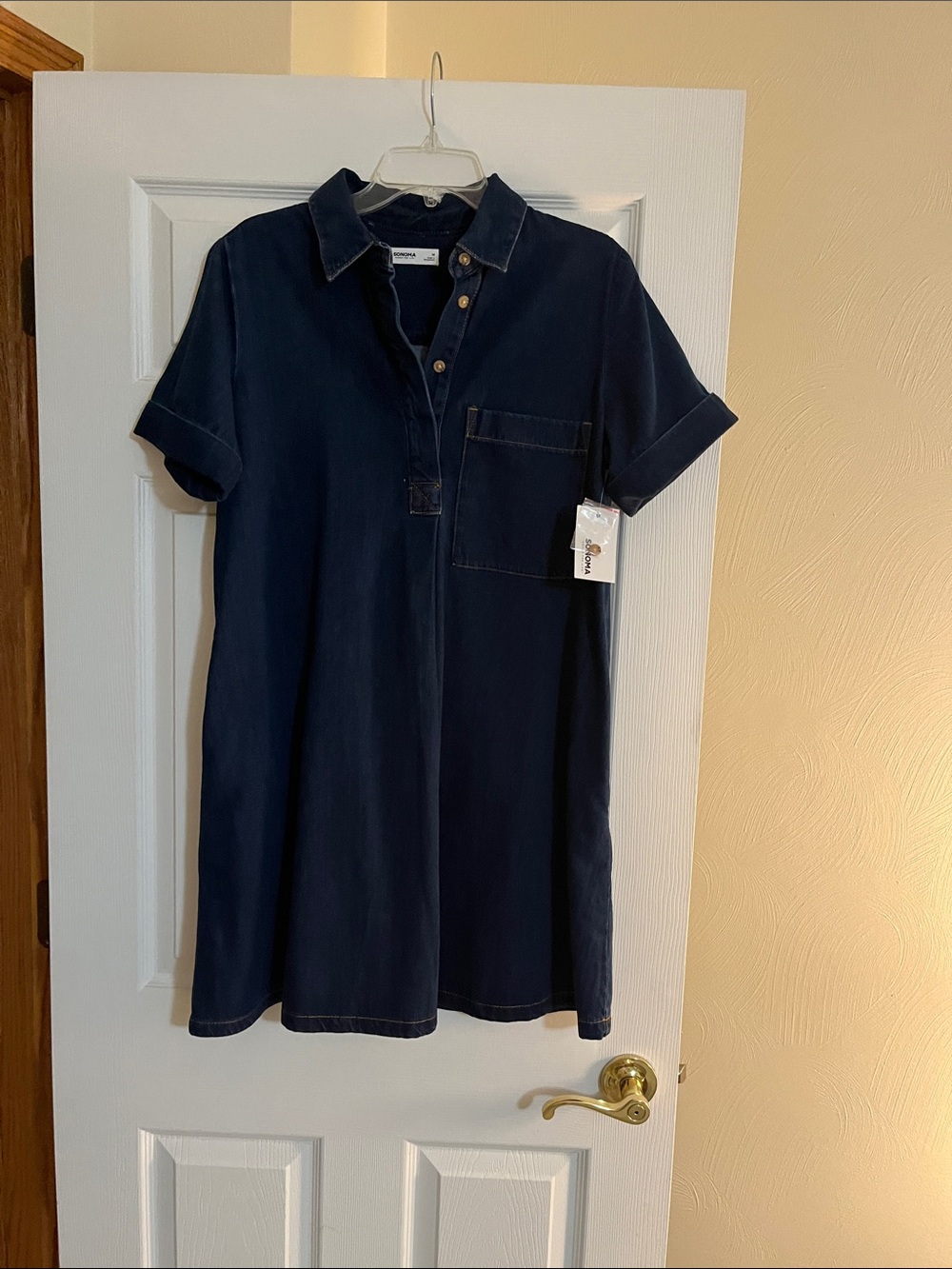 Sonoma Navy Short-Sleeve Polo Dress
